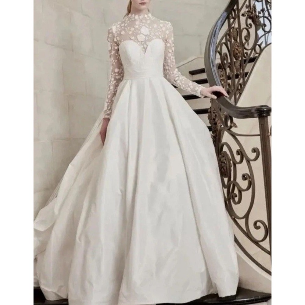 NWT Sareh Nouri Mary Catherine Wedding Dress Size 10 Ivory Lace Ball Gown